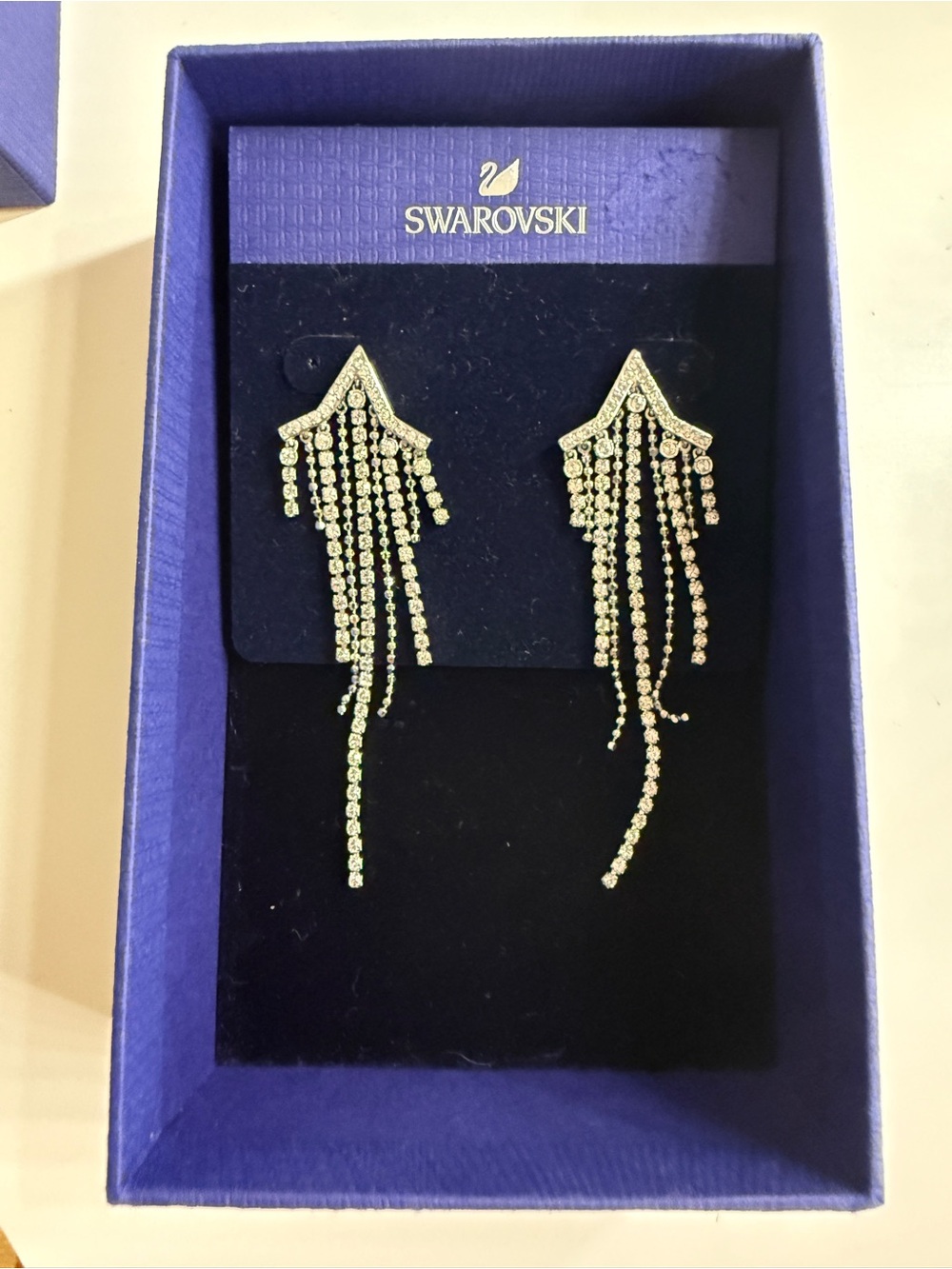 Swarovski Gold-Tone Crystal Fringe Drop Earrings